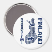 Aimant de la carte de la FINLANDE - Rovaniemi (Recto/Verso)