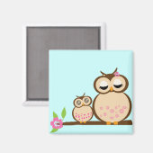 Aimant de la mère et du bébé hibou (Recto/Verso)