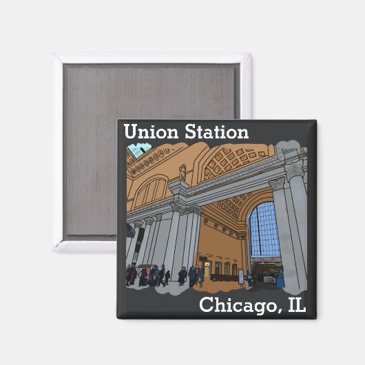 Aimant de la station de Chicago, IL (Recto/Verso)