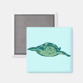Aimant de la tortue de mer de honu vert bleu (Recto/Verso)