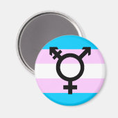 Aimant de la Trans Pride - avec symbole (Recto/Verso)