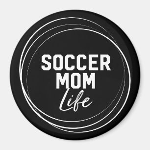 Aimant de la vie de maman du football - noir