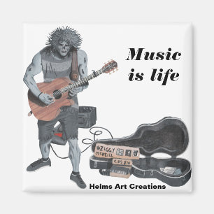 Aimant de la vie de musicien de guitare de zombi
