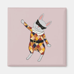 Aimant de lapin de harlequin de danse