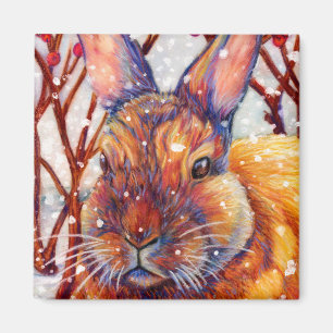 Aimant de lapin de neige