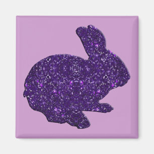 Aimant de lapin de Pâques en silhouette avec paill