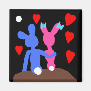 Aimant de lapins de clair de lune