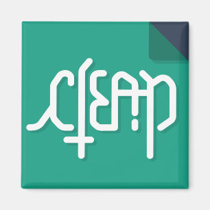 Aimant de lave-vaisselle d'Ambigram : style plat :