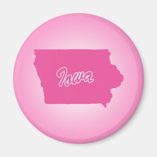 Aimant de l'État rose Iowa (Devant)