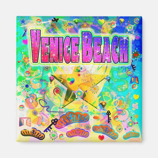 Aimant de l'heure de l'époque de Venice Beach (Devant)