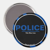 Aimant de ligne bleue mince de la police (Recto/Verso)