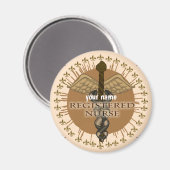 Aimant de l'infirmière autorisée Caduceus (Recto/Verso)