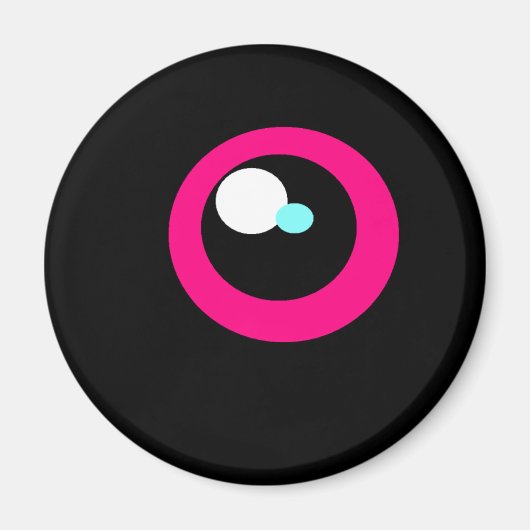 Aimant de l'oeil du monstre HotPink #1 (Devant)