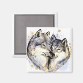 aimant de loup couple (Recto/Verso)