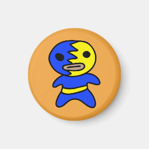 Aimant de lutteur de Li'l Lucha Libre (Bleu-Jaune)