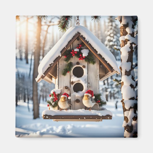Aimant de maison pour oiseaux de fêtes (Devant)