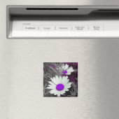 Aimant de marguerite blanche (p violet) (In Situ (Lave-vaisselle))