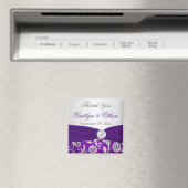 Aimant de mariage à motif damassé violet et argent (In Situ (Lave-vaisselle))