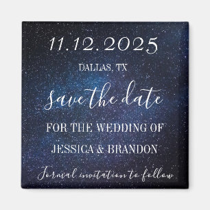 Aimant de mariage bleu nuit Galaxy Starry Night