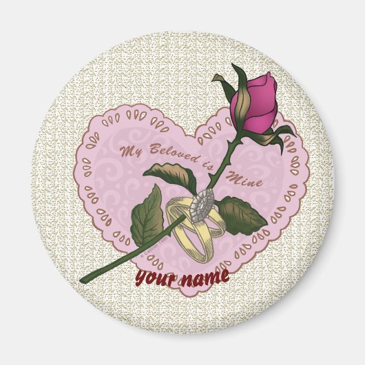 Aimant de mariage de Rose de mine bien-aimé (Devant)