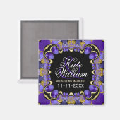 Aimant de Mariage en satin violet (Recto/Verso)