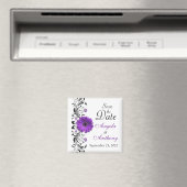 Aimant de mariage floral Daisy violet pour "Save t (In Situ (Lave-vaisselle))