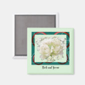 Aimant de mariage floral pour mariés (Recto/Verso)