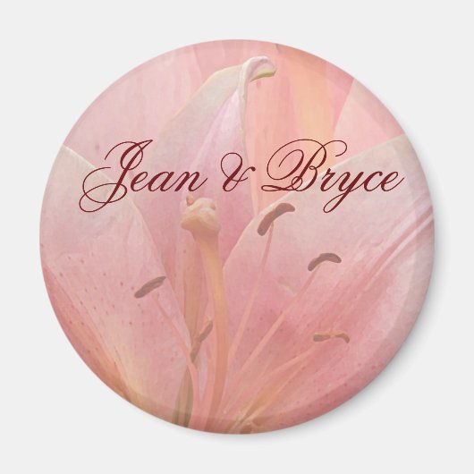 Aimant de mariage Lys Tigre Rose (Devant)