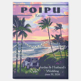 Aimant de mariage personnalisé Poipu Kauai 2
