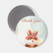 aimant de Merci de lapin rouge (Recto/Verso)