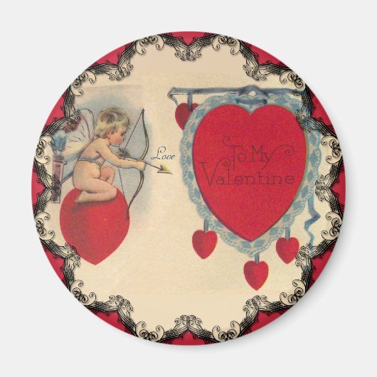 Aimant de message de la Saint-Valentin de Cupidon (Devant)