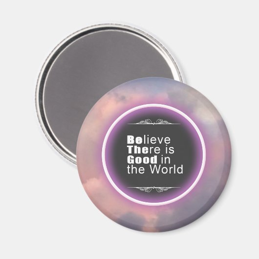 Aimant de message de l'anneau de lumière rose (Recto/Verso)