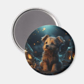 Aimant De mignons animaux sous le ciel étoilé (Recto/Verso)