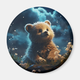 Aimant De mignons animaux sous le ciel étoilé