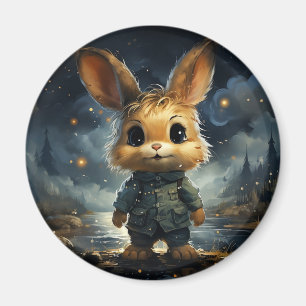 Aimant De mignons animaux sous le ciel étoilé