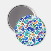 Aimant De mignons monstres colorés affrontent le Coque-Ma (Recto/Verso)