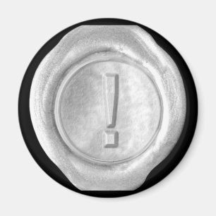 Aimant de monogramme de joint de cire - argent -