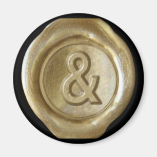 Aimant de monogramme de joint de cire - or - style