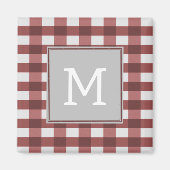 Aimant de monogramme plaqué de bison rouge (Devant)