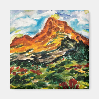 Aimant de montagne à l'aquarelle