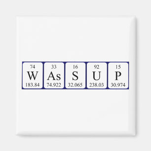Aimant de mot de table périodique de Wassup