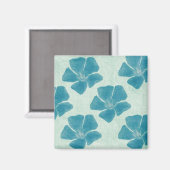 Aimant de motif de fleur de turquoise (Recto/Verso)