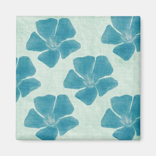 Aimant de motif de fleur de turquoise (Devant)