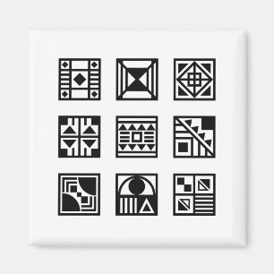Aimant de motif tribal géométrique noir