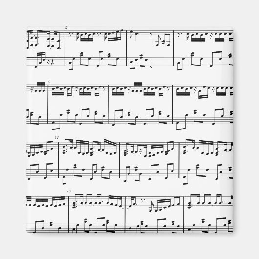 Aimant de musique en feuille blanche (Devant)