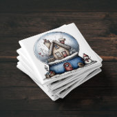 Aimant de Noël boule à neige bleue capricieuse