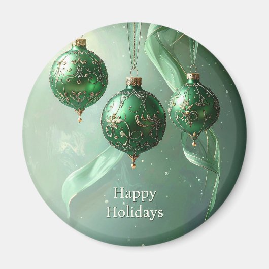 Aimant de Noël Boule Verte de Fêtes (Devant)