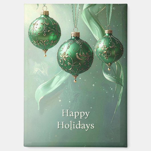 Aimant de Noël Boule Verte de Fêtes (Recto)