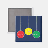 Aimant de Noël Carré Ornements de Noël (Recto/Verso)