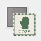 Aimant de Noël Chausson Cosy Vert Rustique (Recto/Verso)